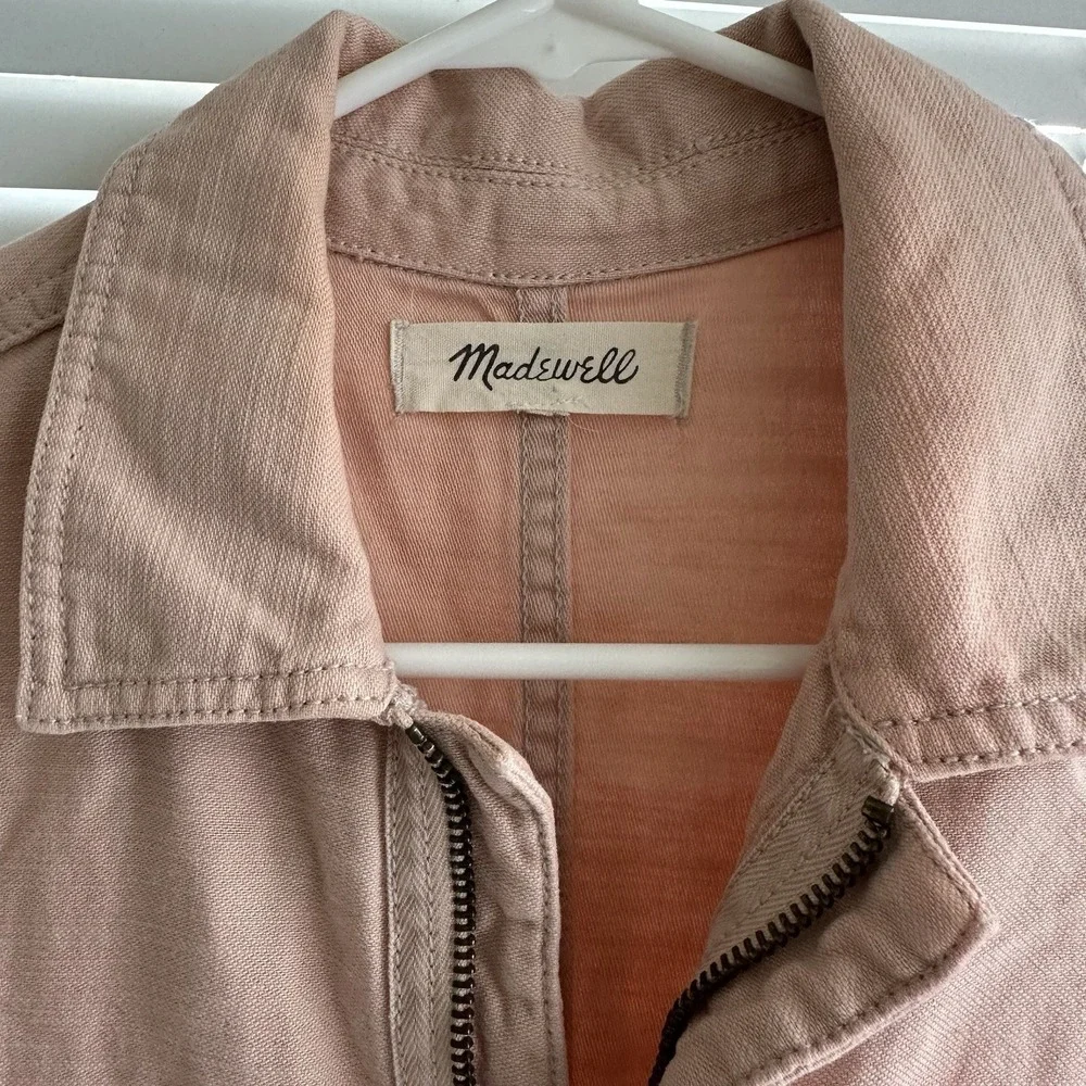 Madewell Garment‎ Dyed Zip Front Coverall in Avalon Pink Jumpsuit S/M - Picture 4 of 13